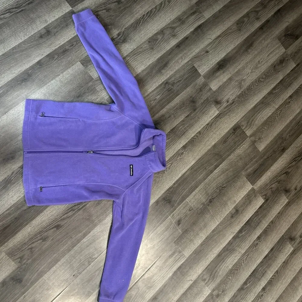 Size 14/16 Girls Purple Columbia Fleece 100%polyester Zip Up Jacket